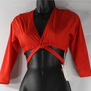 GOOD AMERICAN Red Tie Top NWT Butter Soft Size Small